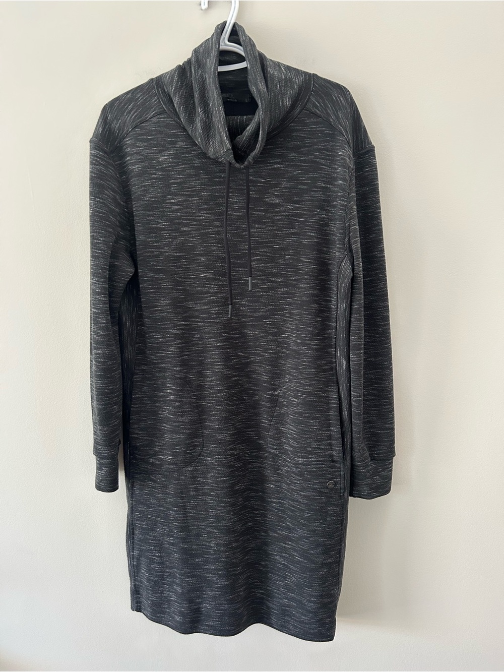 PrAna Athletic Cozy Black Heather Turtleneck “Sunrise Dress” Sweatshirt Dress - Picture 3 of 6